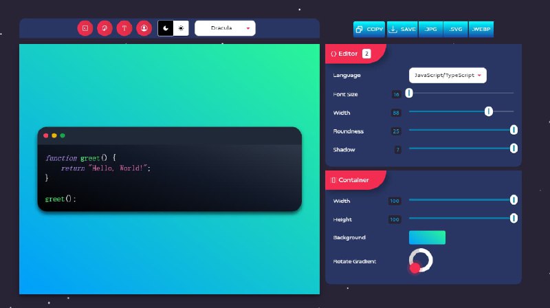 #网址 #网站 #美化snapartify代码美化你可以使用它生成漂亮的代码图，可以添加logo、文字，更改样式等访问：