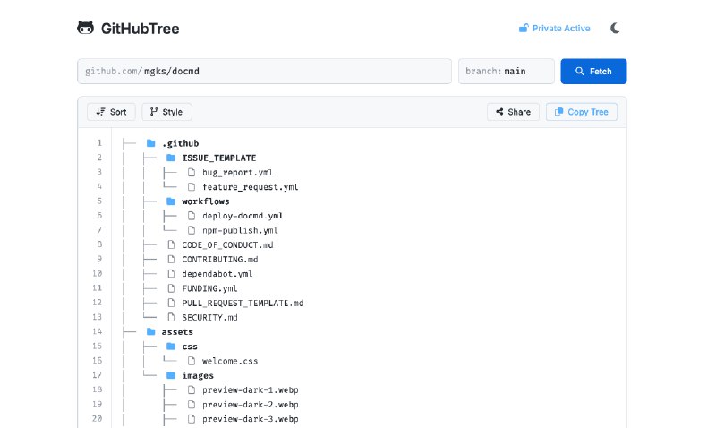 GitHub Repo Structure Visualizer : GitHubTree