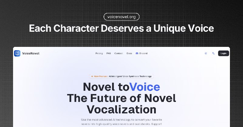 AI小说转有声书 - 多角色智能配音转换器 | VoiceNovel