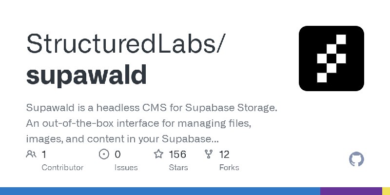 GitHub - StructuredLabs/supawald: Supawald is a headless CMS for Supabase Storage. An out-of-the-box interface for managing files…
