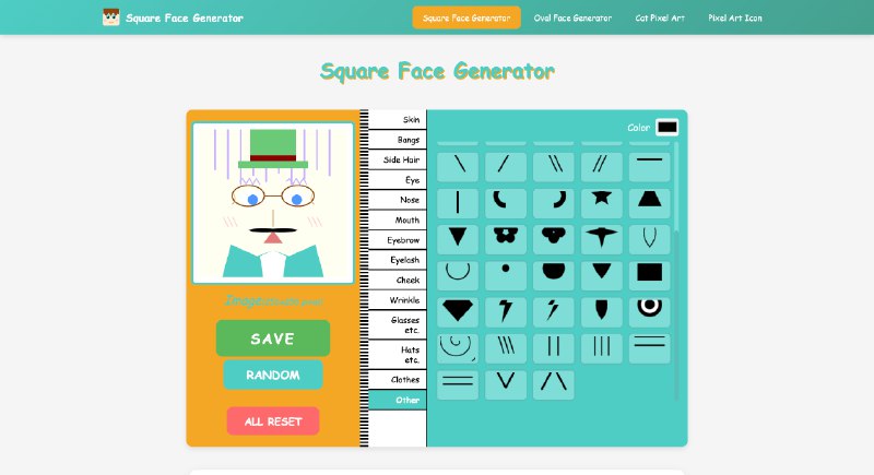 Square Face Generator - Free Cute Pixel Avatar Maker Online