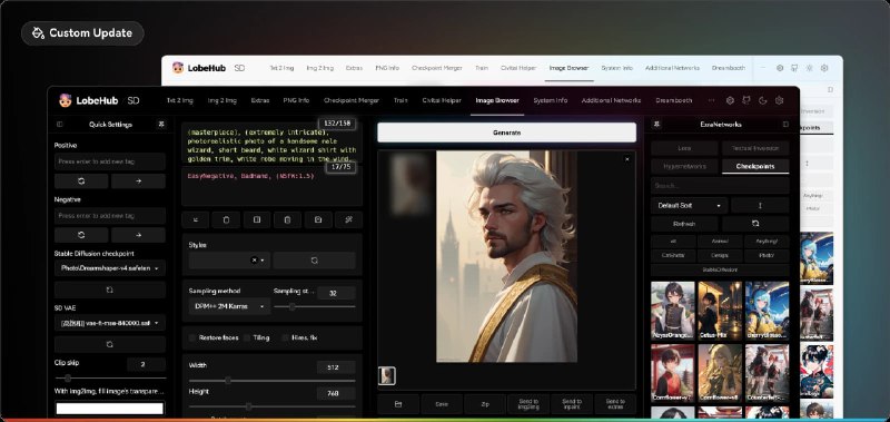 #AI #StableDiffusionStable Diffusion web UI主题-现代主题Lobe Theme项目地址：