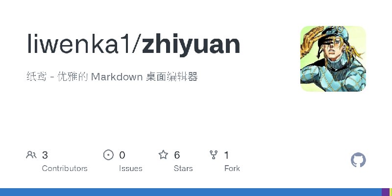 GitHub - liwenka1/zhiyuan: 纸鸢 - 优雅的 Markdown 桌面编辑器