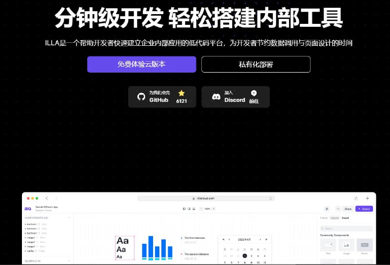 #低代码 #开发 #网址 #网站ILLA一个帮助开发者快速建立企业内部应用的低代码平台ILLA Cloud 是一个强大的开源低代码平台，供开发人员构建内部工具