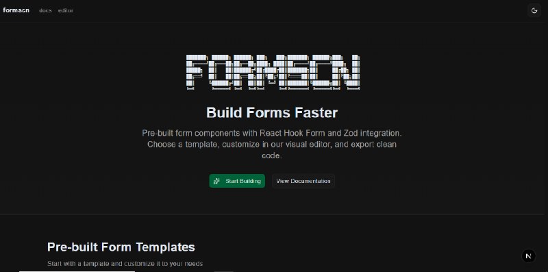 FormSCN - shadcn/ui Form Builder with Better Auth